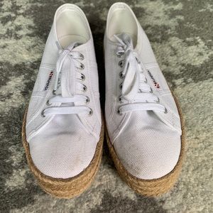 Superga white canvas espadrille